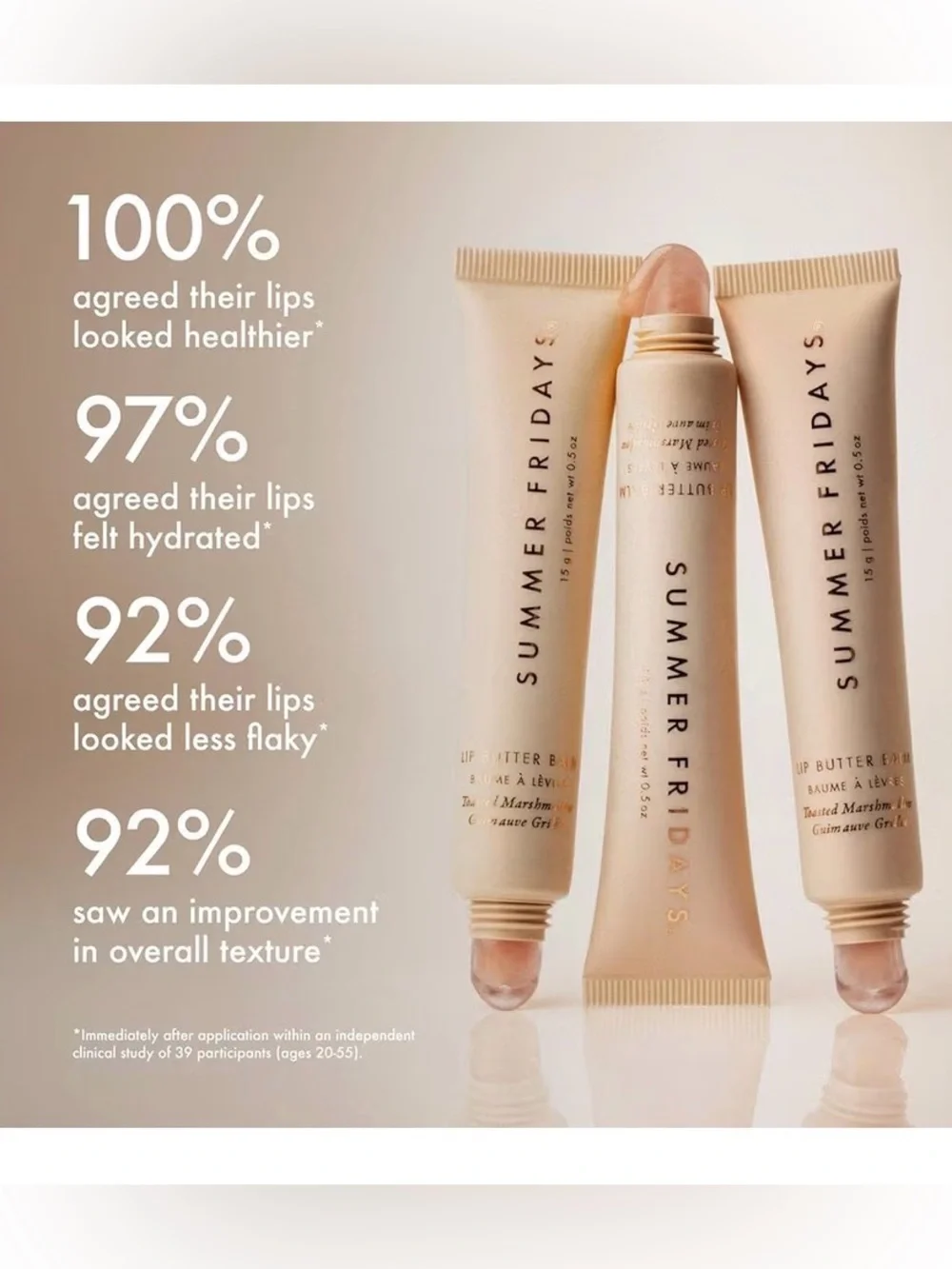 Summer Fridays Lip Butter Balm Shimmer TOASTED MARSHMALLOW NEW IN BOX